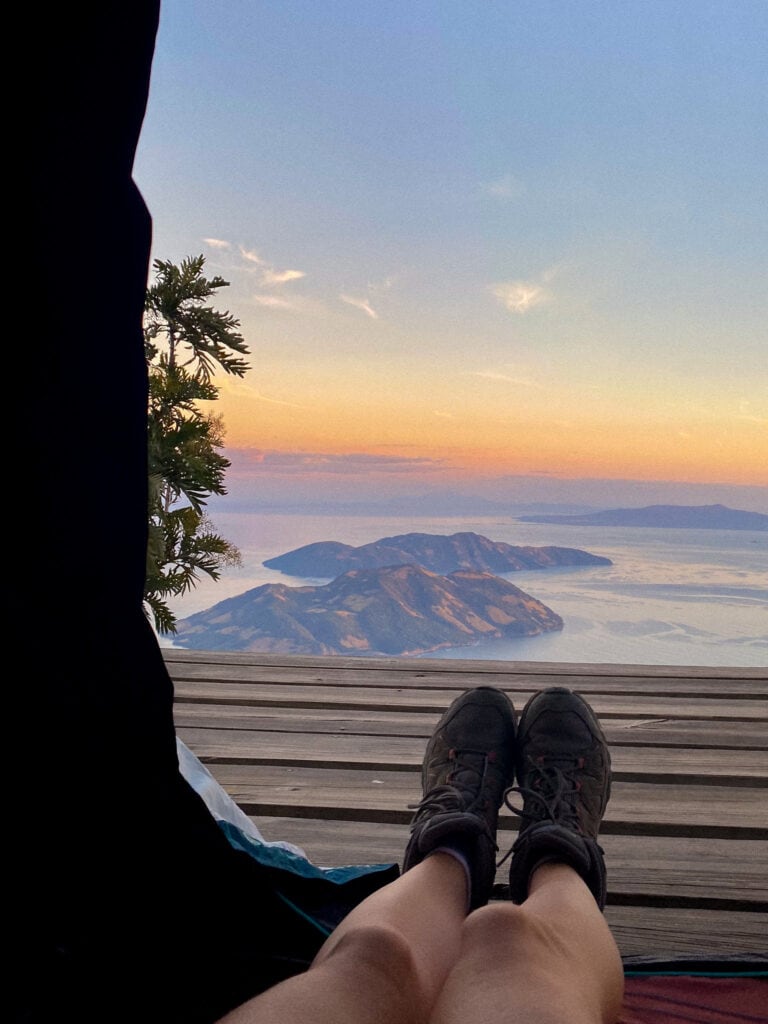 view over gulf of fonseca from tent