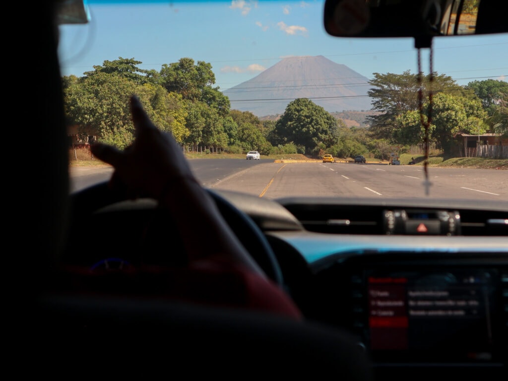 view to conchagua volcano driving in el salvador