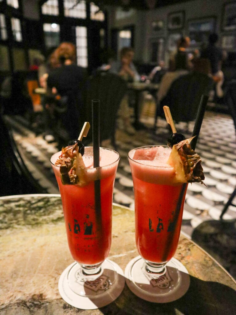 two singapore sling cocktails