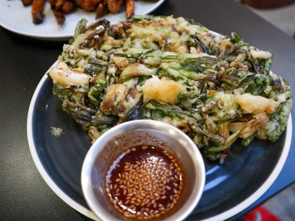 Gluten free Korean seafood pancake
