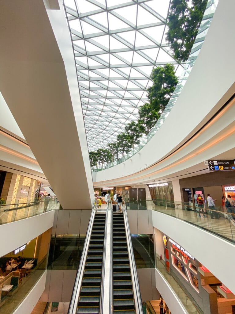 escalator at Singapore changi airport