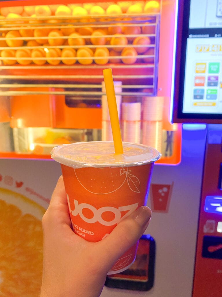 iJooz orange juice vending machine in Singapore