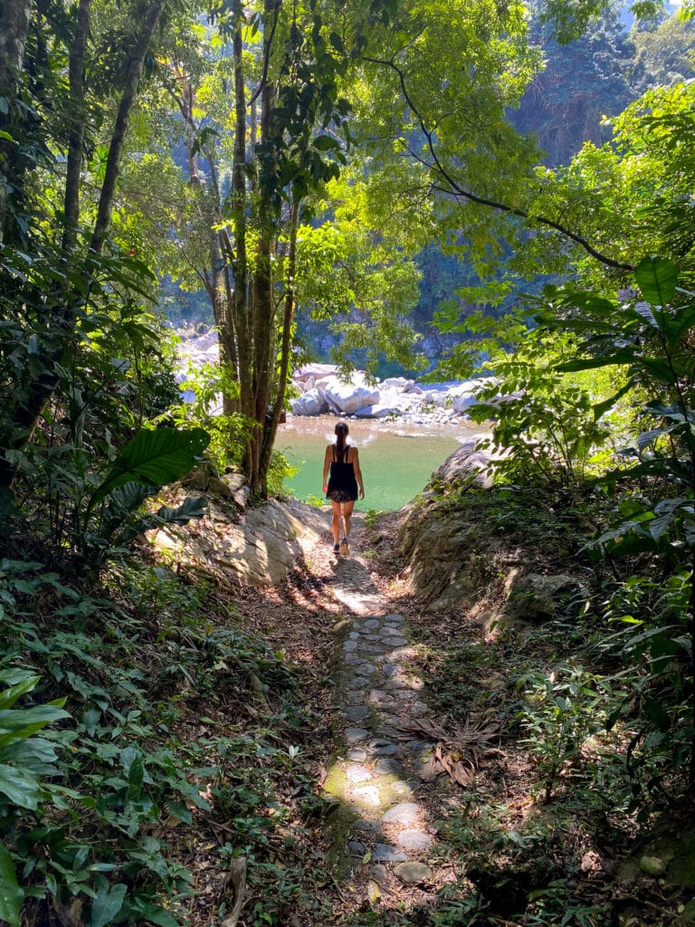 Sarah on walking trail Honduras