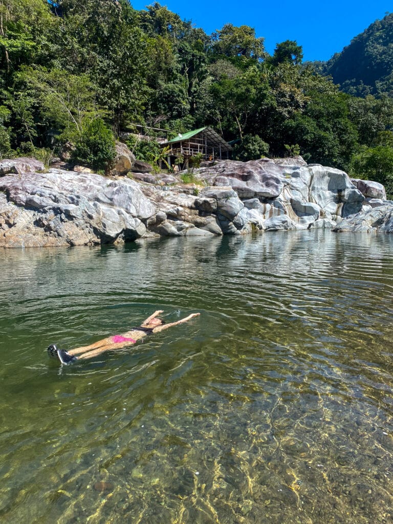 Sarah swimming in Rio Cangrejal Honduras