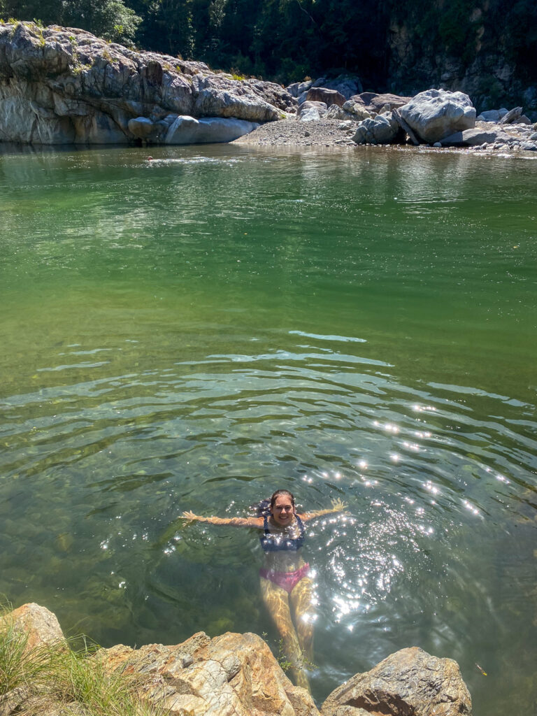 Sarah swimming in Rio Cangrejal Honduras