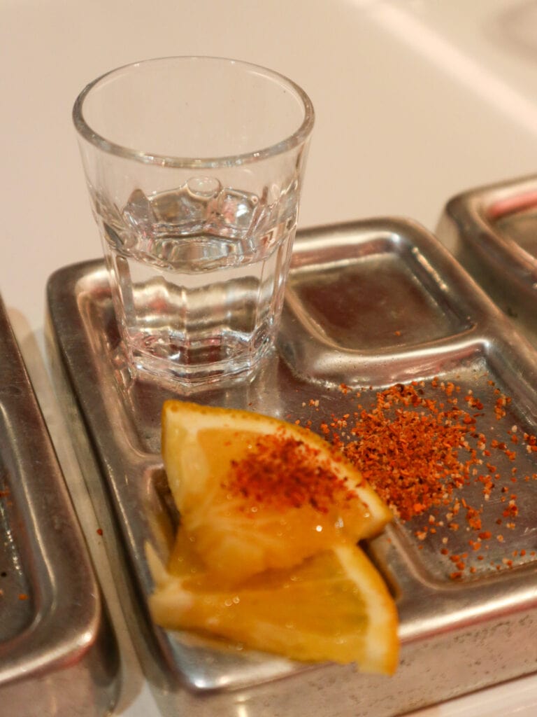 Mezcal at a Mexico City cooking class