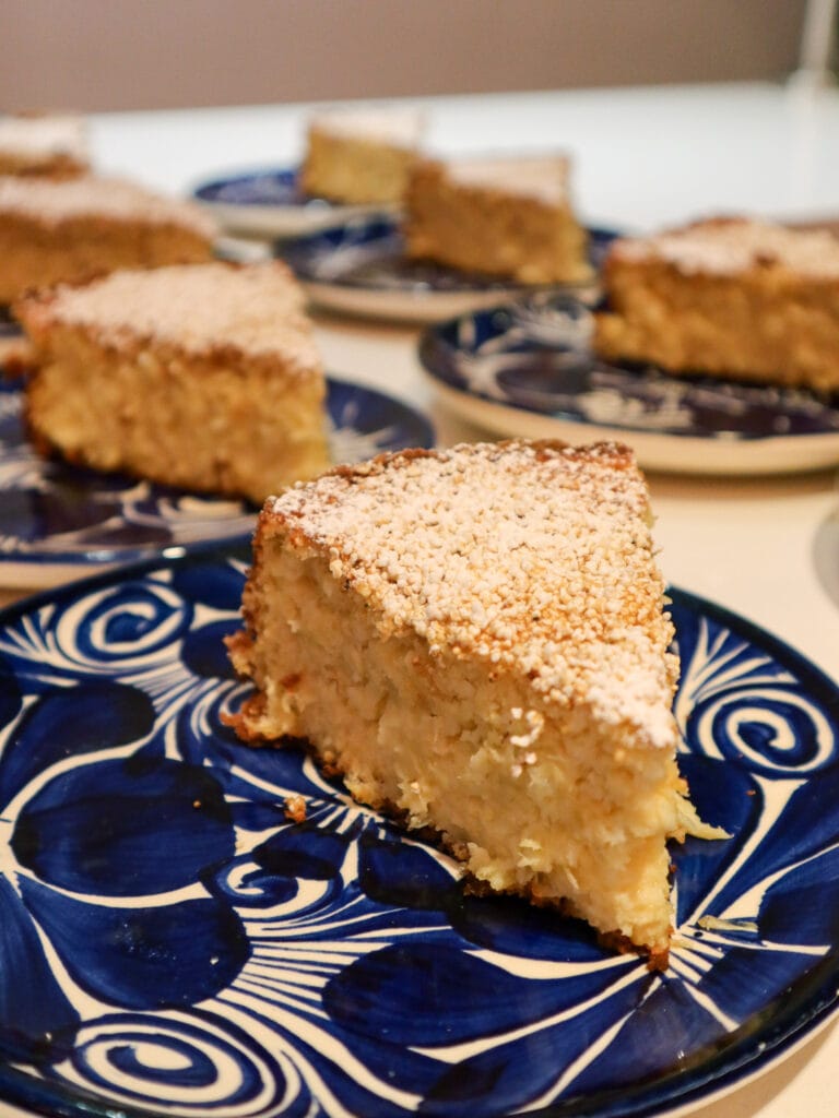 gluten free corn cake at cooking class in Mexico city