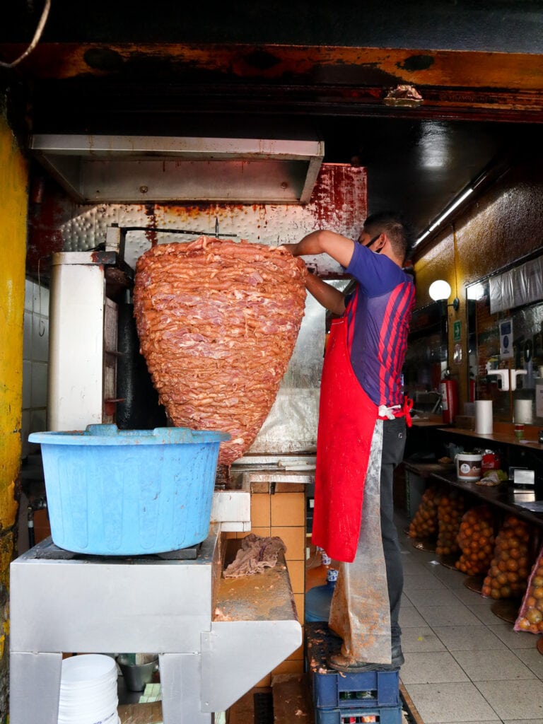 pork spit at Mexico City taqueria