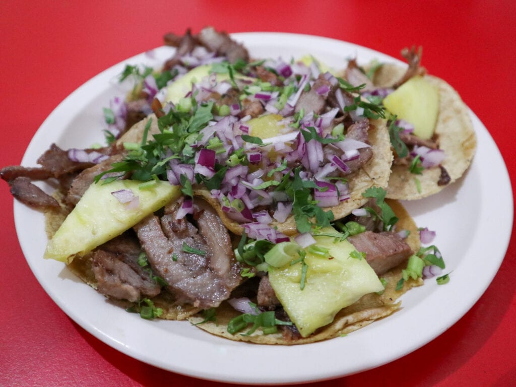 Tacos al pastor in mexico city