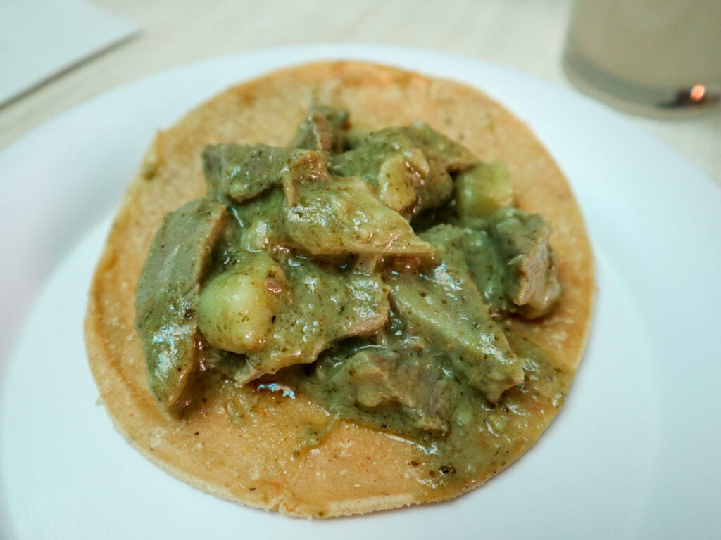 green mole taco.