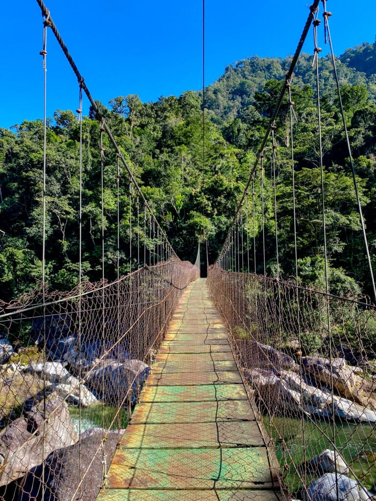 Bridge into Pico Bonito National Park in Honduras