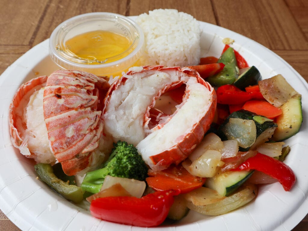 Lobster and vegetables