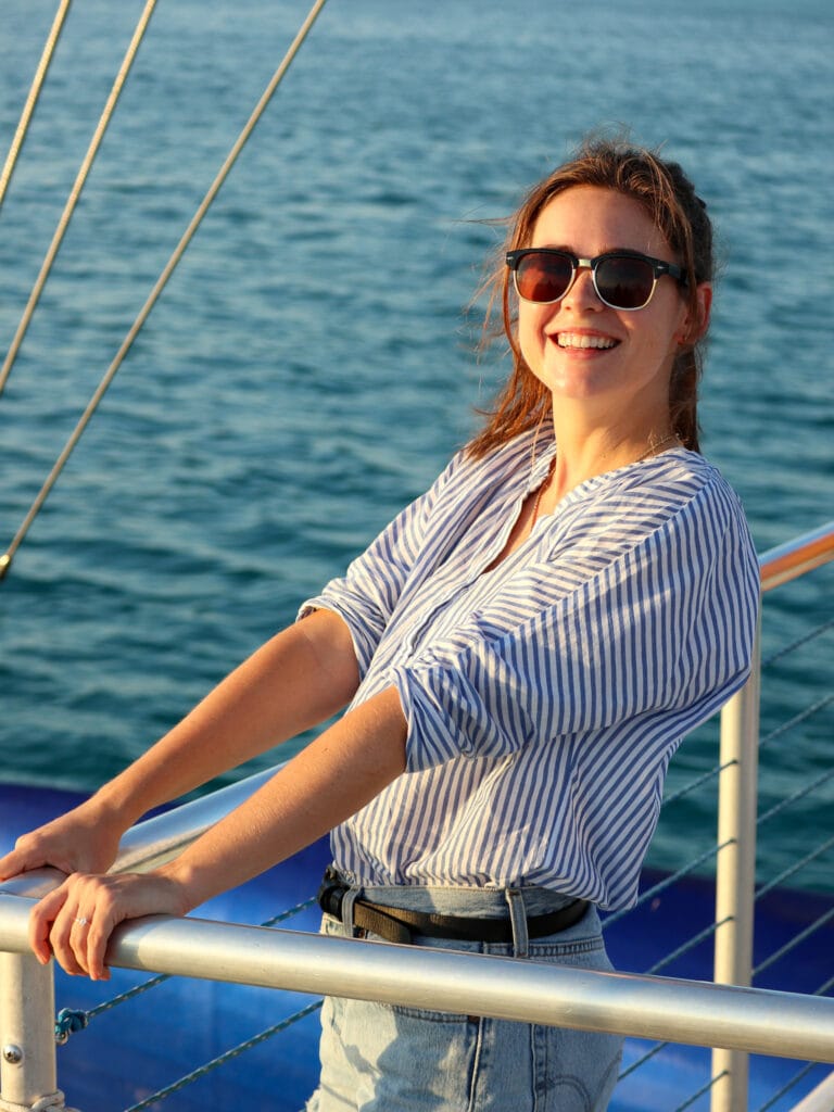 Sarah on key west sailboat trip