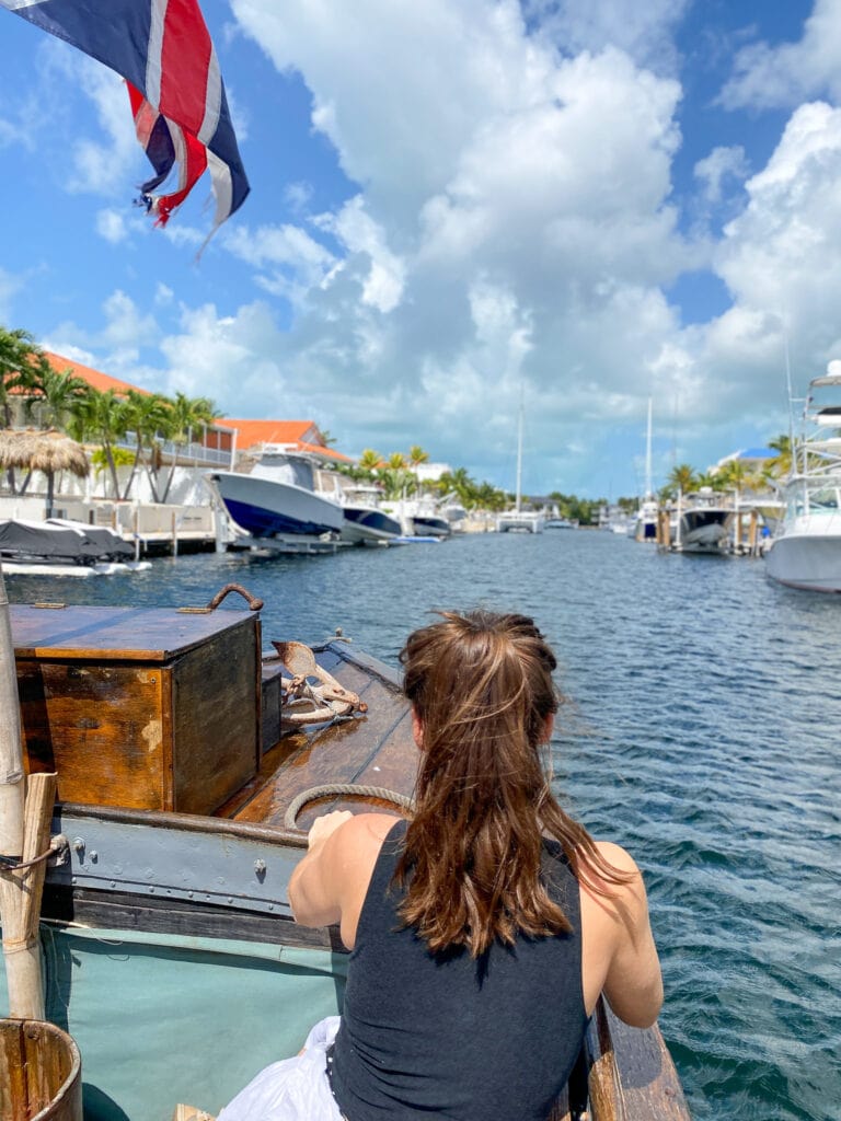 Sarah sitting on african queen steamboat tour key largo