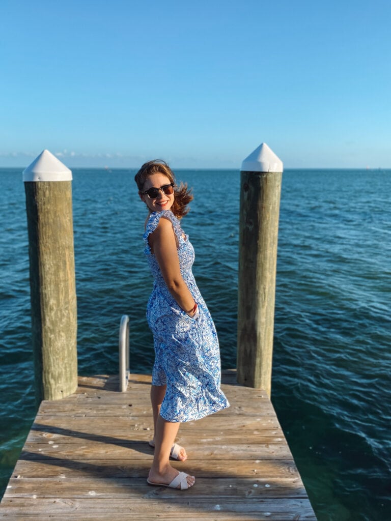 Sarah on ocean pier in islamorada florida