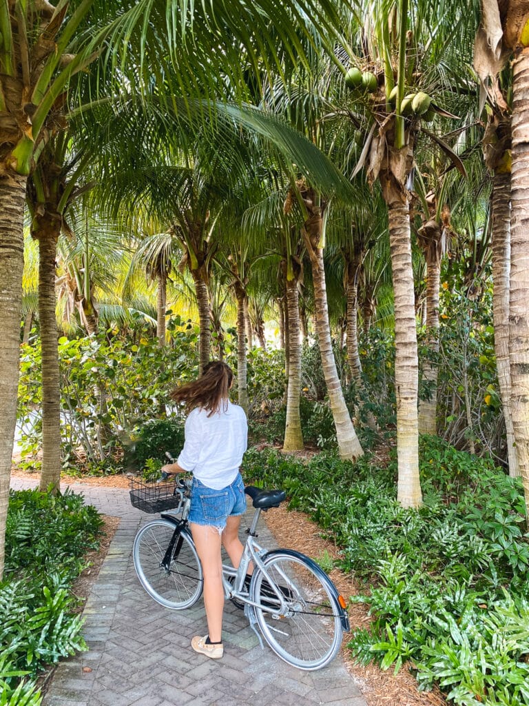 Sarah on a bike at Islabella Beach Resort in Florida Keys