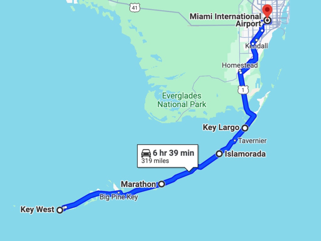 florida keys road trip map