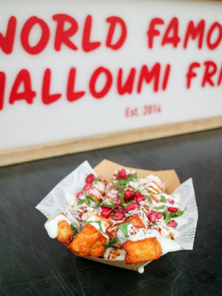 oli baba's - gluten free halloumi fries at Camden Market