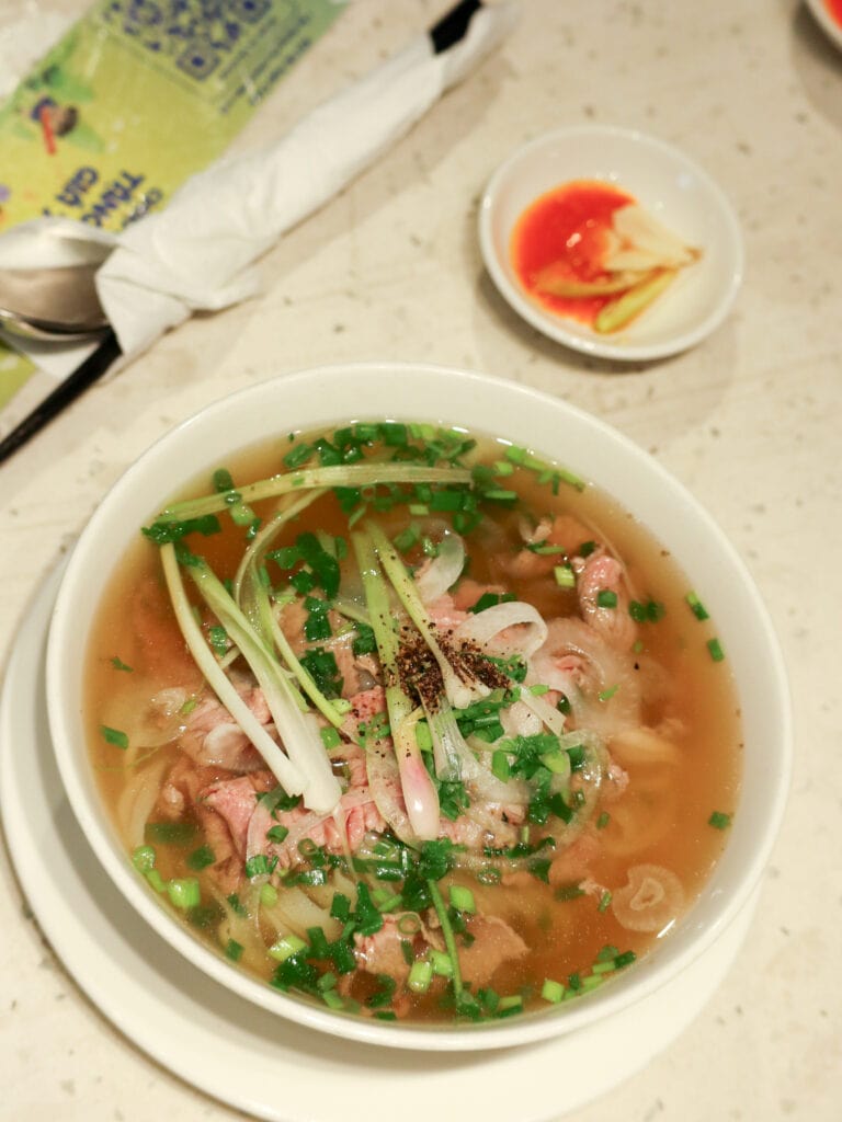 gluten free pho at guta cafe in ho chi minh city