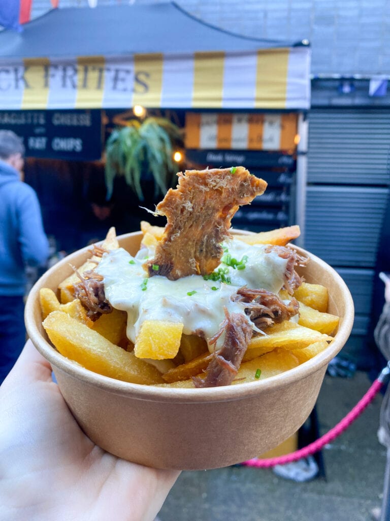 gluten free cheese and duck at maltby st market in london