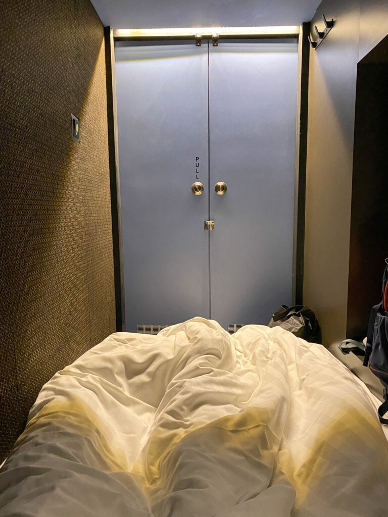View toward door in sleeping pod