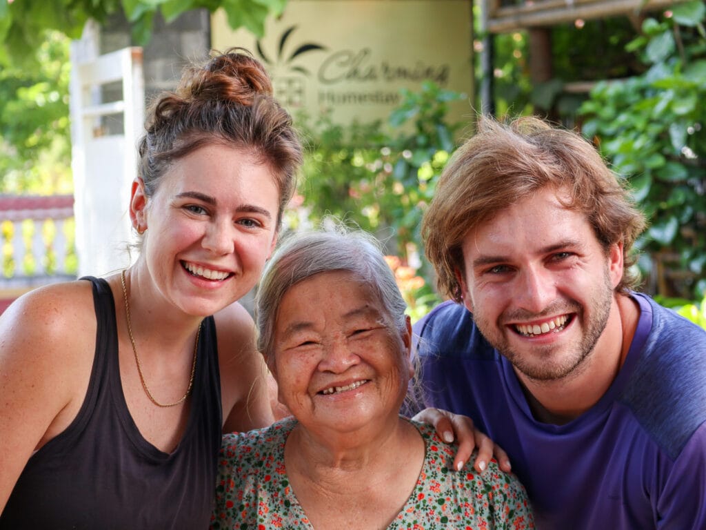 Sarah, Ba Thu, and Dan at Charming Homestay Hoi An