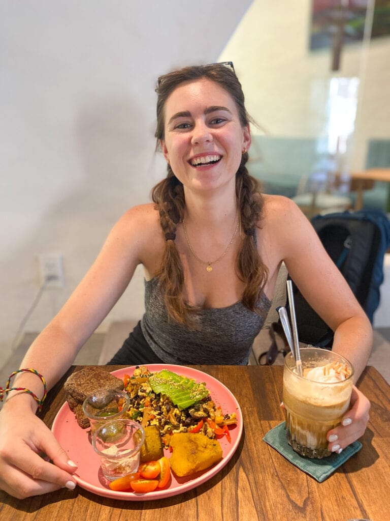 Sarah smiling at Good Eats Cafe in Hoi An