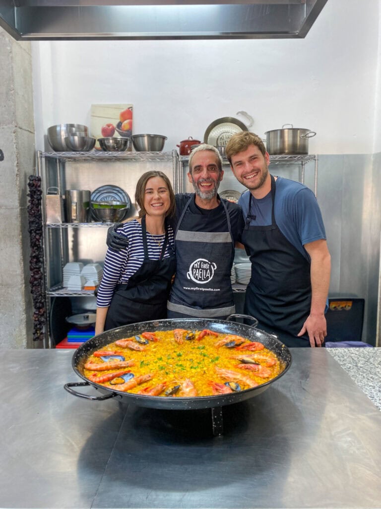 sarah dan and teacher of my first paella cooking class in valencia