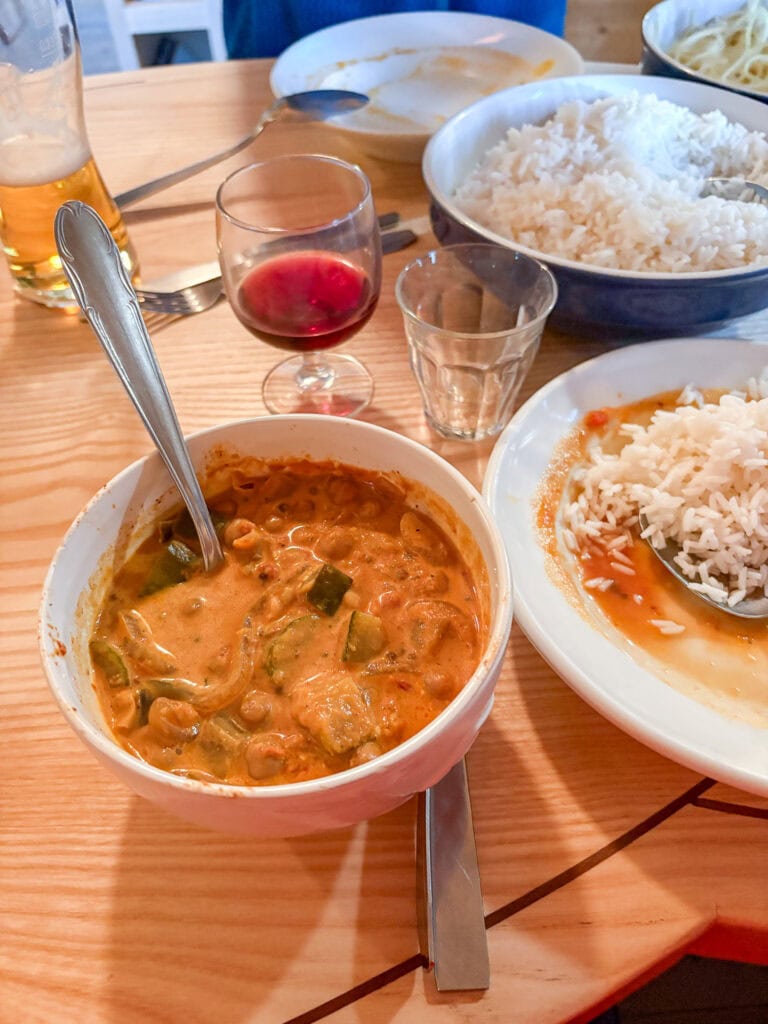 Dinner at Tre la Tete along the TMB