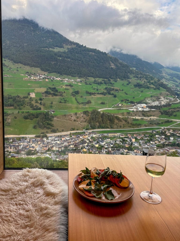 Meal at chalet in Switzerland.