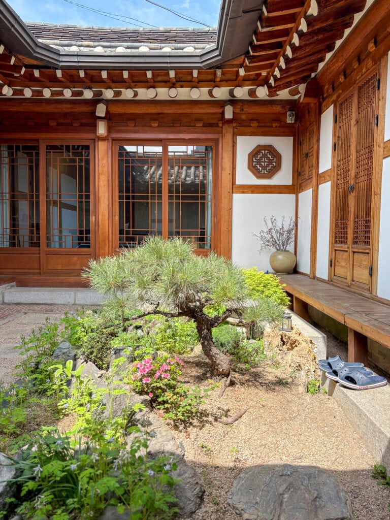 Hanok stay in Seoul interior courtyard garden